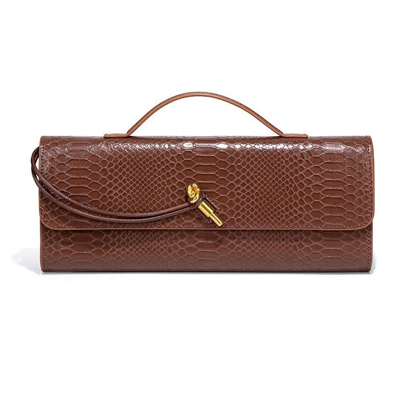 INTRECCI L BROWN LEATHER